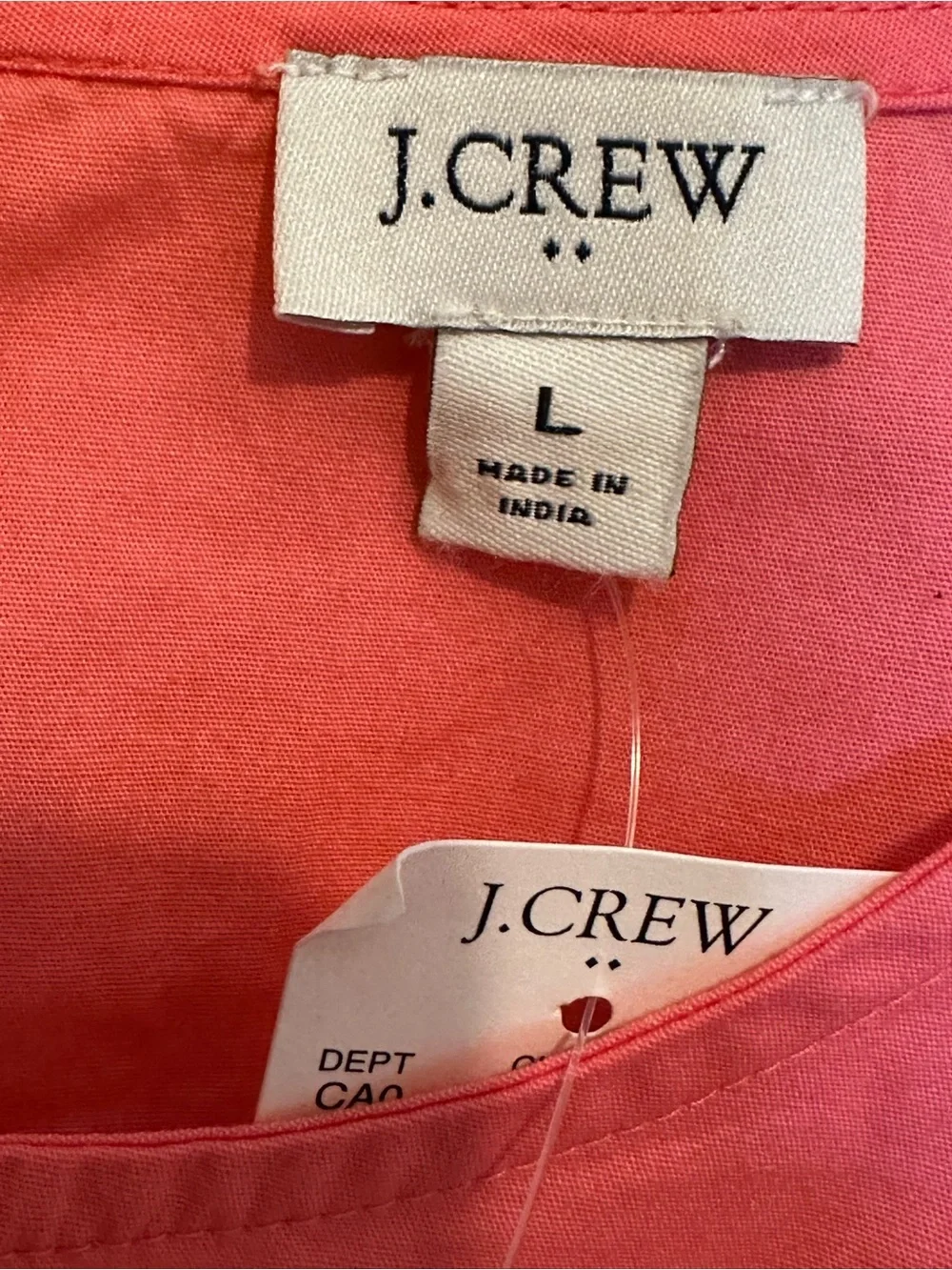 J Crew Factory Cotton Poplin Top Blouse with Ruffles Hot Pink large nwt